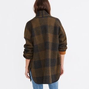 buffalo check sweater coat